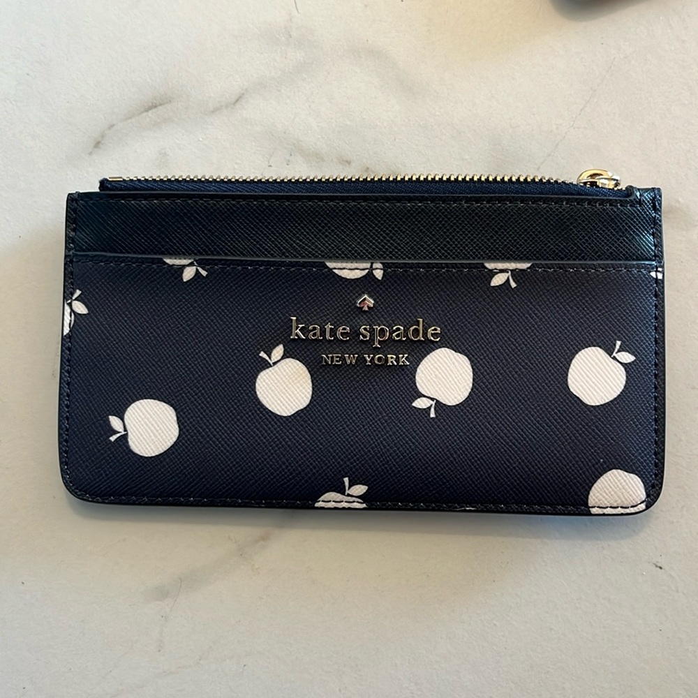 Kate Spade New York Staci Large Slim Wallet in Orchard Toss Blue